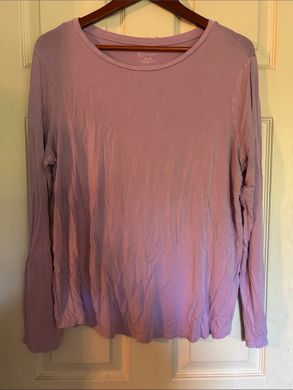 No Boundaries Lavender Long Sleeve Crew Neck Top